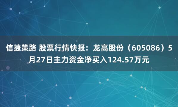 信捷策路 股票行情快报：龙高股份（605086）5月27日主力资金净买入124.57万元