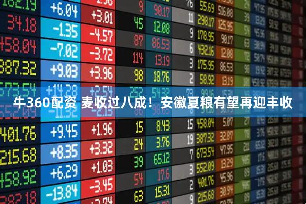 牛360配资 麦收过八成！安徽夏粮有望再迎丰收